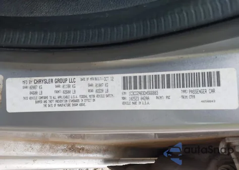 2013 Dodge Avenger Se из США, поврежденный, VIN 1C3CDZAB3DN566883